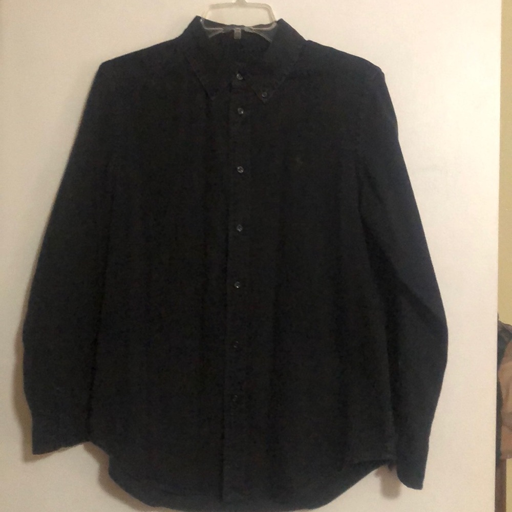 🔥Black long sleeve Polo button down shirt🔥
